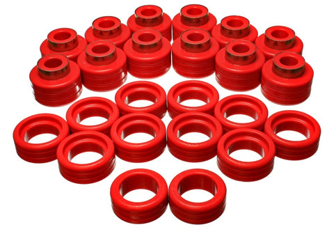 Energy Suspension 92-99 GM Denal XL/Suburban 2WD/Yukon XL 2WD Red Body (Cab) Mount Set - 3.4148R