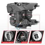 Anzo 18-20 Ford F-150 Full Led Projector Smoke Bar Style Headlights Black Amber - 111520