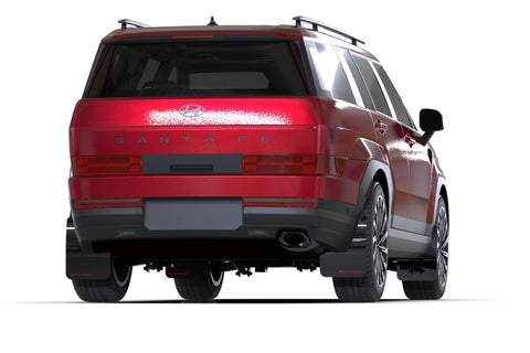 Rally Armor 24-26 Hyundai Santa Fe Black Mud Flap w/Red Logo - MF118-UR-BLK-RD