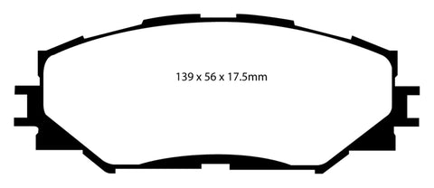EBC 10-12 Lexus HS250h 2.4 Hybrid Yellowstuff Front Brake Pads - DP41791R