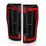 ANZO 2017+ Ford F-250 LED Taillights - Black/Clear - 311287