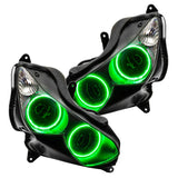 Oracle 07-15 Kawasaki ZX-14R LED Headlight Halo Kit - Green - 2611-004