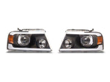 Raxiom 04-08 Ford F-150 Axial Series Projector Headlights with LED Bar- Black Housing- Clear Lens - T566363