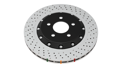 DBA 14-18 Audi RS7 Iron Rotors Front 5000 Series Drilled & Slotted Rotor w/Silver Hat - DBA53002SLVXD