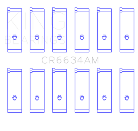 King Engine Bearings Toyota 2Vzfe V6 (Size +1.0mm) Connecting Rod Bearing Set - CR6634AM1.0