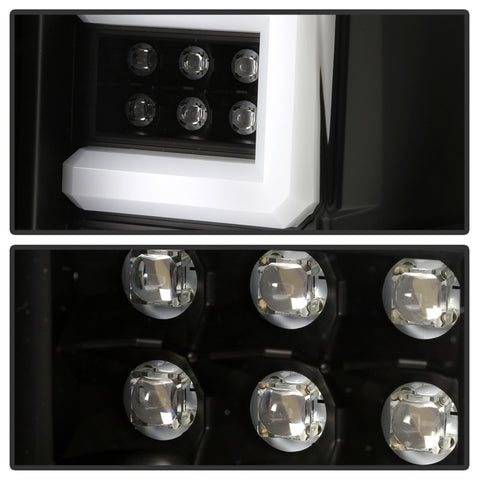 Spyder 16-18 Chevy Silverado Light Bar LED Tail Lights - All Black ALT-YD-CS16-LED-B - 5085863