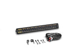 Go Rhino Xplor Blackout Combo Series Dbl Row LED Light Bar w/Amber (Side/Track Mount) 21.5in. - Blk - 752002112CDS