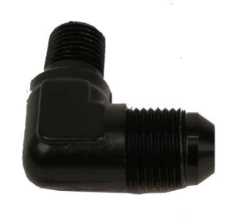 Aeromotive Fitting Elbow 1/4in-MNPT to AN-08 90-Deg Black - 15667