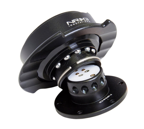 NRG Quick Release Kit Gen 2.5 - Black / Black Ring w/Finger Grooves - SRK-250BK