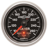 Autometer Sport-Comp II 52.4mm 100-260 Deg F Water Temp Peak & Warn w/ Electronic Control Gauge - 3654