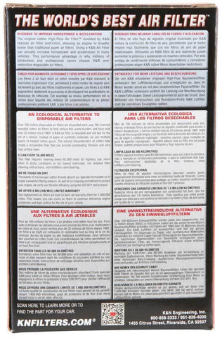 K&N Universal Clamp-On Air Filter - 2 1/4in 10 DEG FLG 3 1/2in OD 6in H - RU-1090