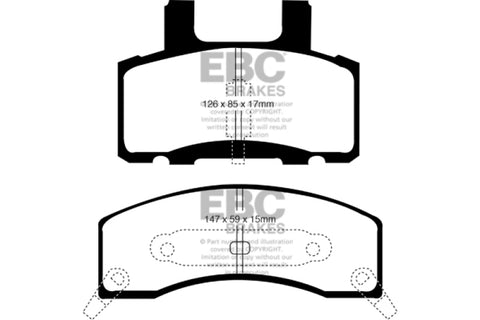 EBC 90-93 Chevrolet C20 8600 LB Greenstuff Front Brake Pads - DP61274