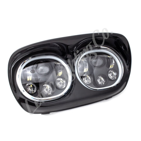 Letric Lighting Hdlght Dual W/Halo 5.75in Blk - LLC-LRHP-HBB