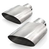 Stainless Works Big Oval Exhaust Tips 2.5in Inlet (priced per pair) - 781250