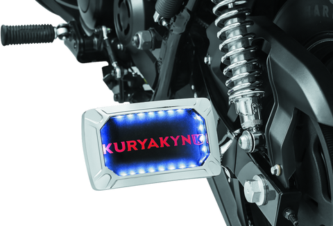 Kuryakyn Nova Curved Horizontal Mount Side License Plate Holder Chrome - 3192