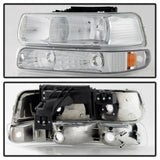 xTune Chevy Tahoe 00-06 Amber Crystal Headlights w/ Bumper Lights Chrome HD-JH-CSIL99-SET-AM-C - 5064226