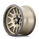 Dirty Life 9309 Canyon Pro 17x9/6x139.7 BP/-12mm Offset/106mm Hub Satin Gold Wheel - Beadlock - 9309-7983MGD12