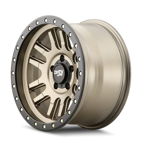 Dirty Life 9309 Canyon Pro 17x9/6x139.7 BP/-12mm Offset/106mm Hub Satin Gold Wheel - Beadlock - 9309-7983MGD12