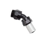 Russell Hose End Crimp On 10 Sae Port Male To -8 Hose 45 Deg Swivel Blk Anodized - 610950