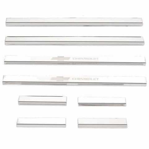 Putco 14-18 Chevy Silv LD - Double Cab w/ CHEVROLET Etching (8pcs) SS Door Sills - 95172GM-1