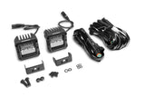 Go Rhino Xplor Bright Series Cube LED Flood Light Kit (Surface/Threaded Stud Mount) 3x3 - Blk (Pair) - 751803023FCS