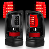 ANZO 1994-2001 Dodge Ram 1500 LED Taillights Plank Style Black w/Clear Lens - 311339