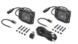 Hella Universal Black Magic 3.2in L.E.D. Cube Kit - Flood Beam (Flush Mount) - 358176831