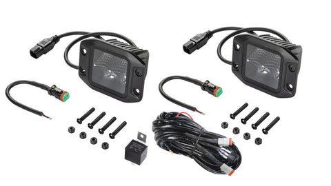 Hella Universal Black Magic 3.2in L.E.D. Cube Kit - Flood Beam (Flush Mount) - 358176831