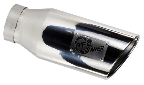 aFe MACHForce XP Exhausts Tips SS-304 EXH Tip 4In x 7Out x 18L Bolt-On (blk) - 49-92023-B