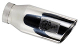 aFe MACH Force-XP 304 SS Sing Wall Pol Exh Tip Univ Exit 3in Inlet x 4in Outlet x 12in L - Clamp On - 49-92043-P