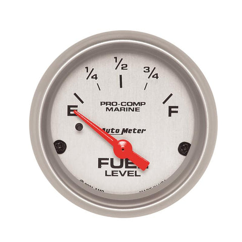 Autometer Marine Silver Ultra-Lite 2-1/16in Electric Fuel Level Gauge - 200760-33