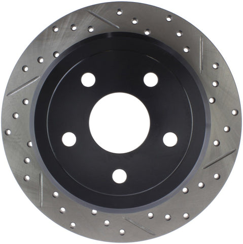 StopTech Power Slot 07-13 Jeep Wrangler Rear Left Drilled & Slotted Rotor - 127.67067L