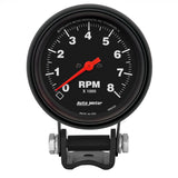 Autometer Black 2-5/8 inch 8000 rpm Tachometer Mini Tach Gauge - 2892