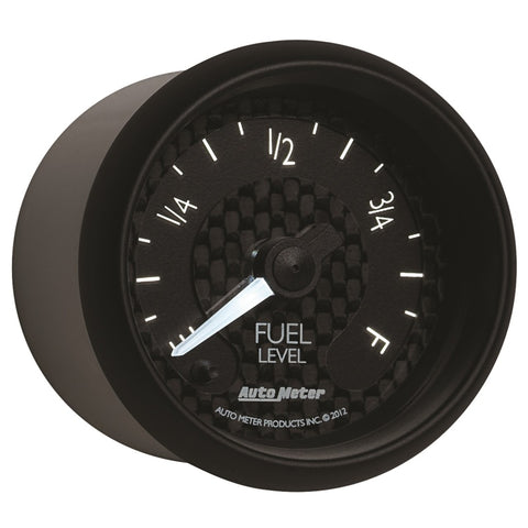 Autometer GT Series 52mm Full Sweep Electronic 0-280 ohm Fuel Level Programmable Empty-Full Range - 8010