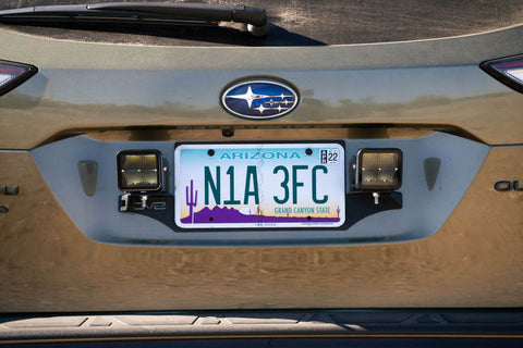 DV8 Offroad Universal License Plate Mount w/ Pod Light Mounts - LPBM-03