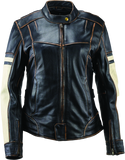 River Road Dame Vintage Leather Jacket Black Womens - Small - 094388