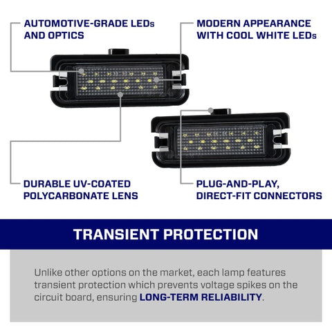 Form Lighting 2015+ Ford Mustang LED License Plate Lights (Pair) - FL0049