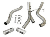 aFe Large Bore-HD 4in 409-SS DPF-Back Exhaust w/Dual Polished Tips 2017 GM Duramax V8-6.6L (td) L5P - 49-44086-P
