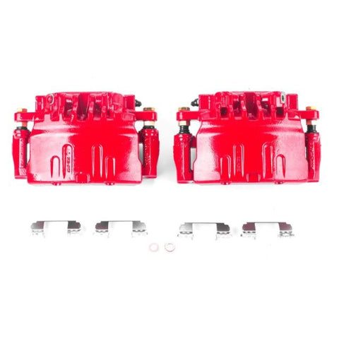 Power Stop 03-07 Cadillac CTS Front Red Calipers w/Brackets - Pair - S4878