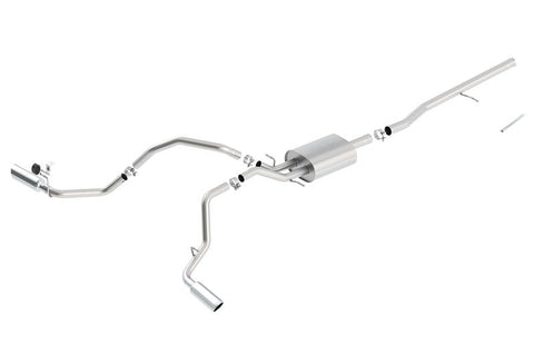 Borla 14 Silv/Sierra C/B Exhaust ATAK 1500 5.3L V8 AT/MT 2&4WD Ext Cab Split Side Exit - 140546