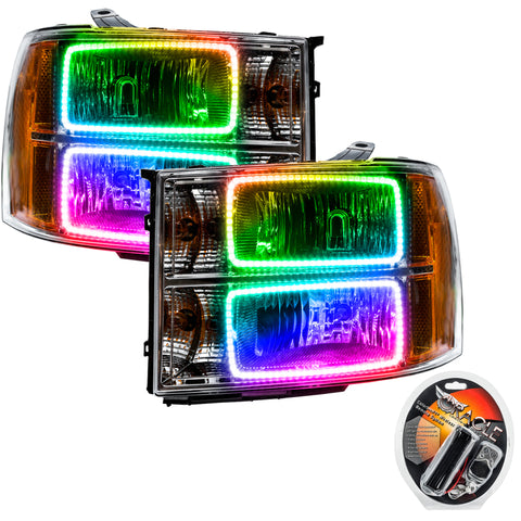 Oracle 07-13 GMC Sierra SMD HL - Square Ring Design - ColorSHIFT - 7054-330