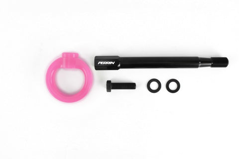 PERRIN 08-14 Subaru WRX/STI Tow Hook Kit (Front) - Hyper Pink - PSP-BDY-231HP