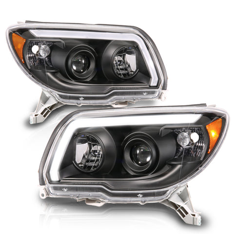ANZO 06-09 Toyota 4 Runner Projector Headlights Plank Style - Black - 111616