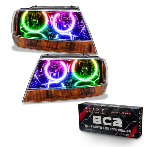 Oracle 99-04 Jeep Grand Cherokee SMD HL - Black - ColorSHIFT w/ BC1 Controller - 7167-335