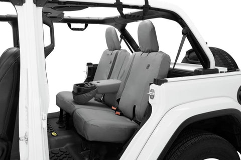 Bestop 18-23 Jeep Wrangler JL 4-Door Exc. 4Xe Rear W/ Fold Down Arm Rest Seat Covers (Charcoal) - 29291-09