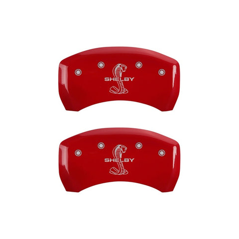 MGP Rear set 2 Caliper Covers Engraved Rear Tiffany Snake Red finish silver ch - 10203RSBYRD