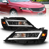 ANZO 14-20 Chevrolet Impala Square Projector LED Bar Headlights w/ Black Housing - 121574