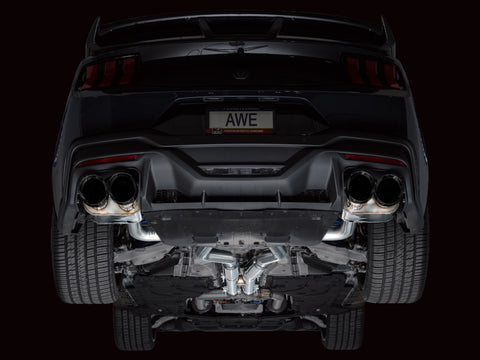 AWE 2024 Ford Mustang Dark Horse S650 RWD SwitchPath Cat-Back Exhaust w/ Quad Diamond Black Tips - 3025-43375