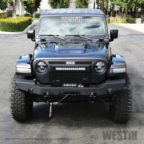 Westin 18-20 Jeep Wrangler JL WJ2 Full Width Front Bumper - Textured Black - 59-80105