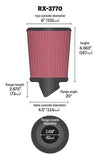 K&N Filter Universal X Stream Clamp-On 3in Flange 4.5in Base 6in Top 6.125in Height - RX-3770